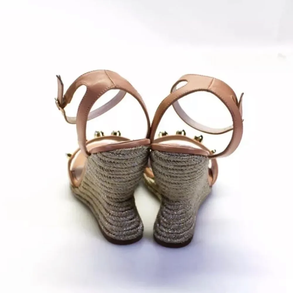Sophia Webster Womens Dina Stud Mid Espadrilles - Praline/Silver Size 41